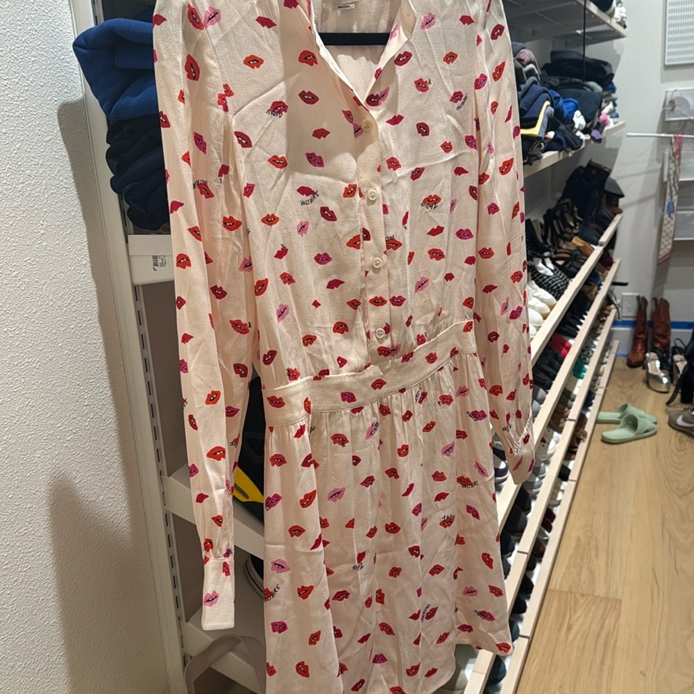 Zadig‎ & Voltaire Refla Lip Print Crepe Mini Dress Size Medium